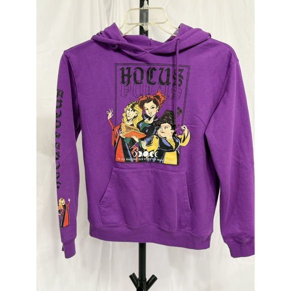Disney Hocus Pocus‎ Small 3-5  (Jrs) Purple Witch Hoodie Sweatshirt - Picture 4 of 9